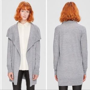THEORY grey open drape cardigan